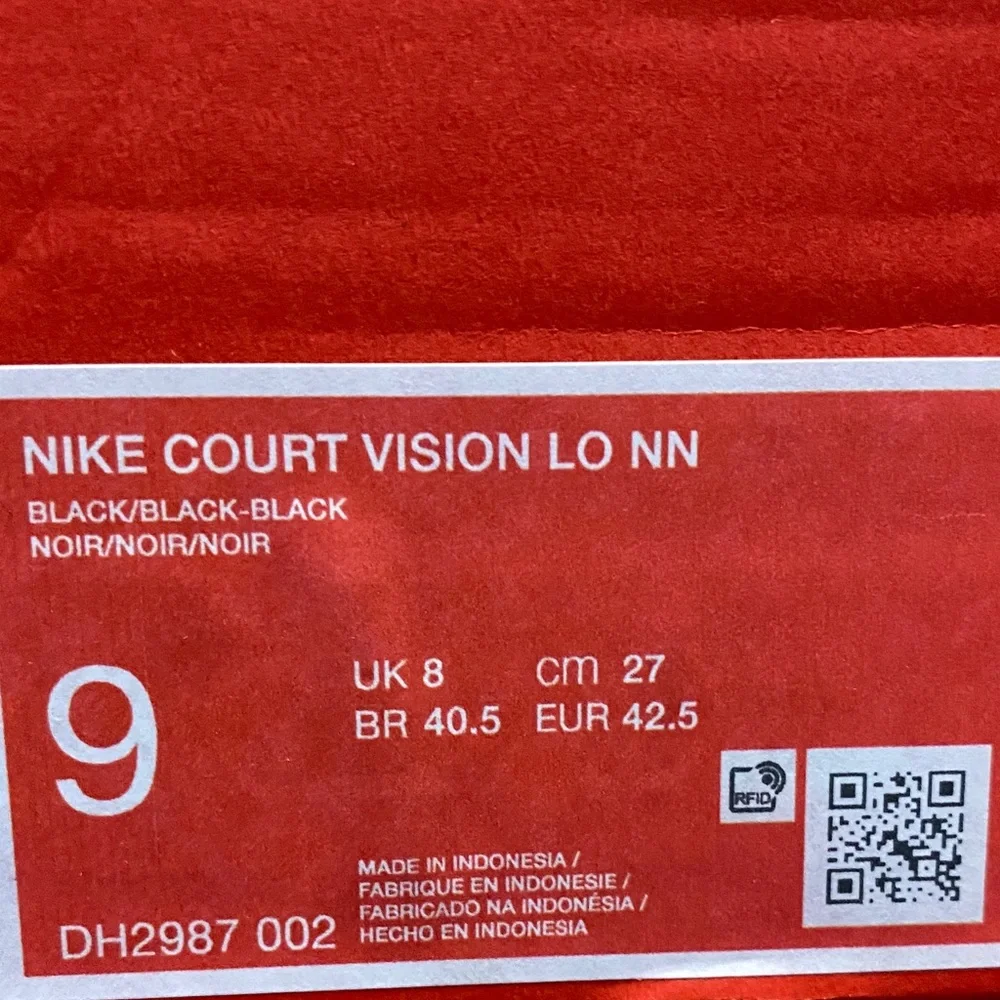 Men's Classic Nike Court Vision Black Low-Top Sneakers - Picture 2 of 2